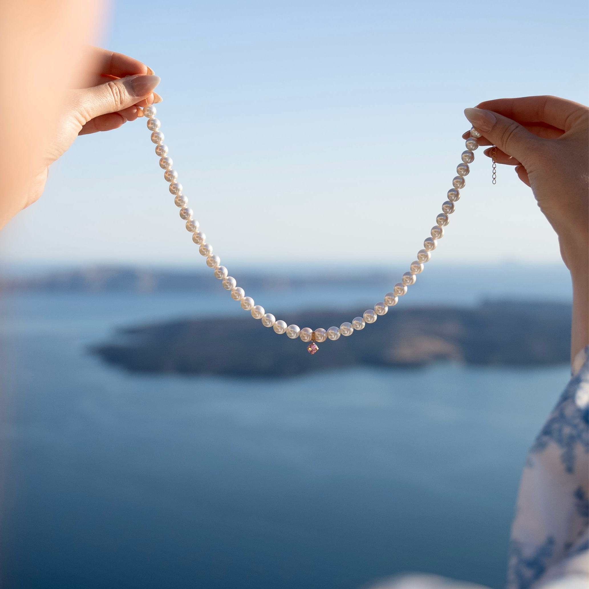 Göttinnen Schmuck Abo Perlen only Rose Sunset Perlen Kette