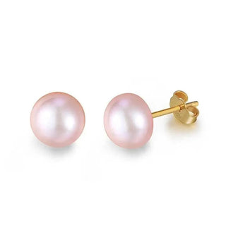 Simple Pearl Ohrstecker - Rosa/Gold
