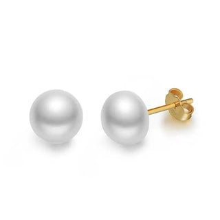 Simple Pearl Ohrstecker - Weiß/Gold