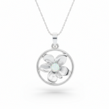 Oleander Kette Echtsilber