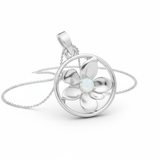 Oleander Kette Echtsilber