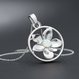 Oleander Kette Echtsilber