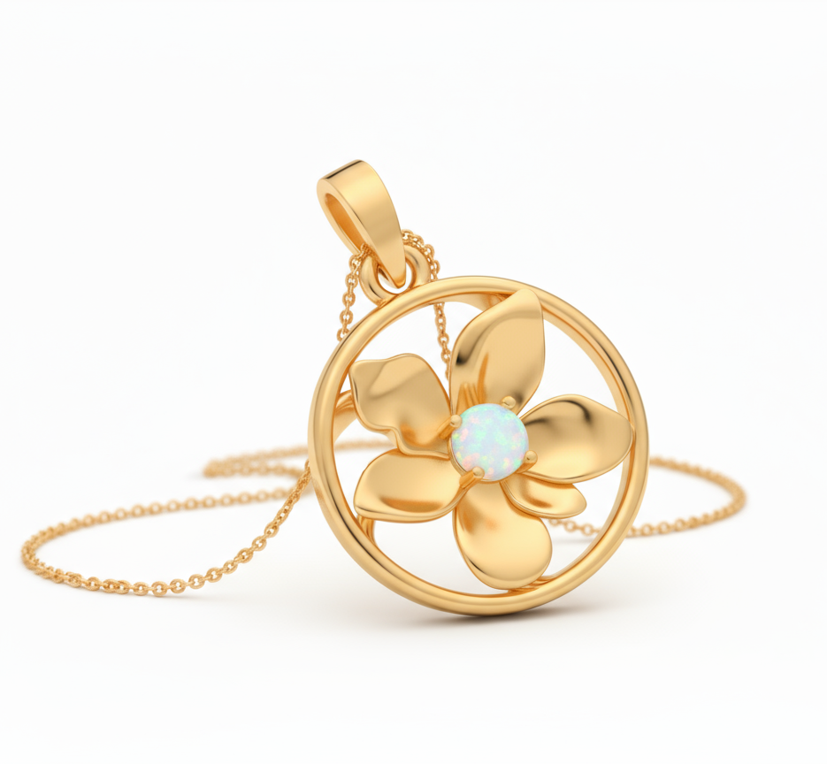 Oleander Kette Echtsilber