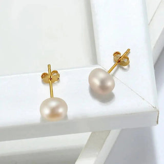 Simple Pearl Ohrstecker - Gold/Silber