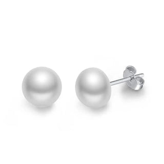 Simple Pearl Ohrstecker - Weiß/Silber