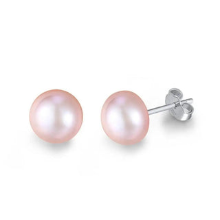 Simple Pearl Ohrstecker - Rosa/Silber