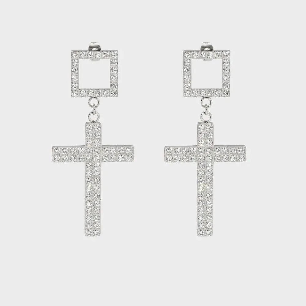 Twin Cross Ohrring - Pervoné Schmuck - Statement-Glamour ✨💎